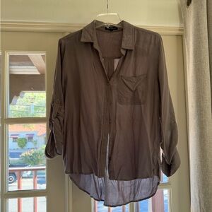 Velvet Heart purple /gray Button Down Shirt size small